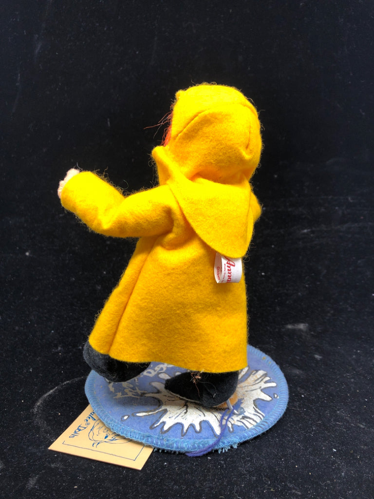 1988 ANNALEE DOLL SOCIETY LITTLE BOY IN RAIN JACKET.