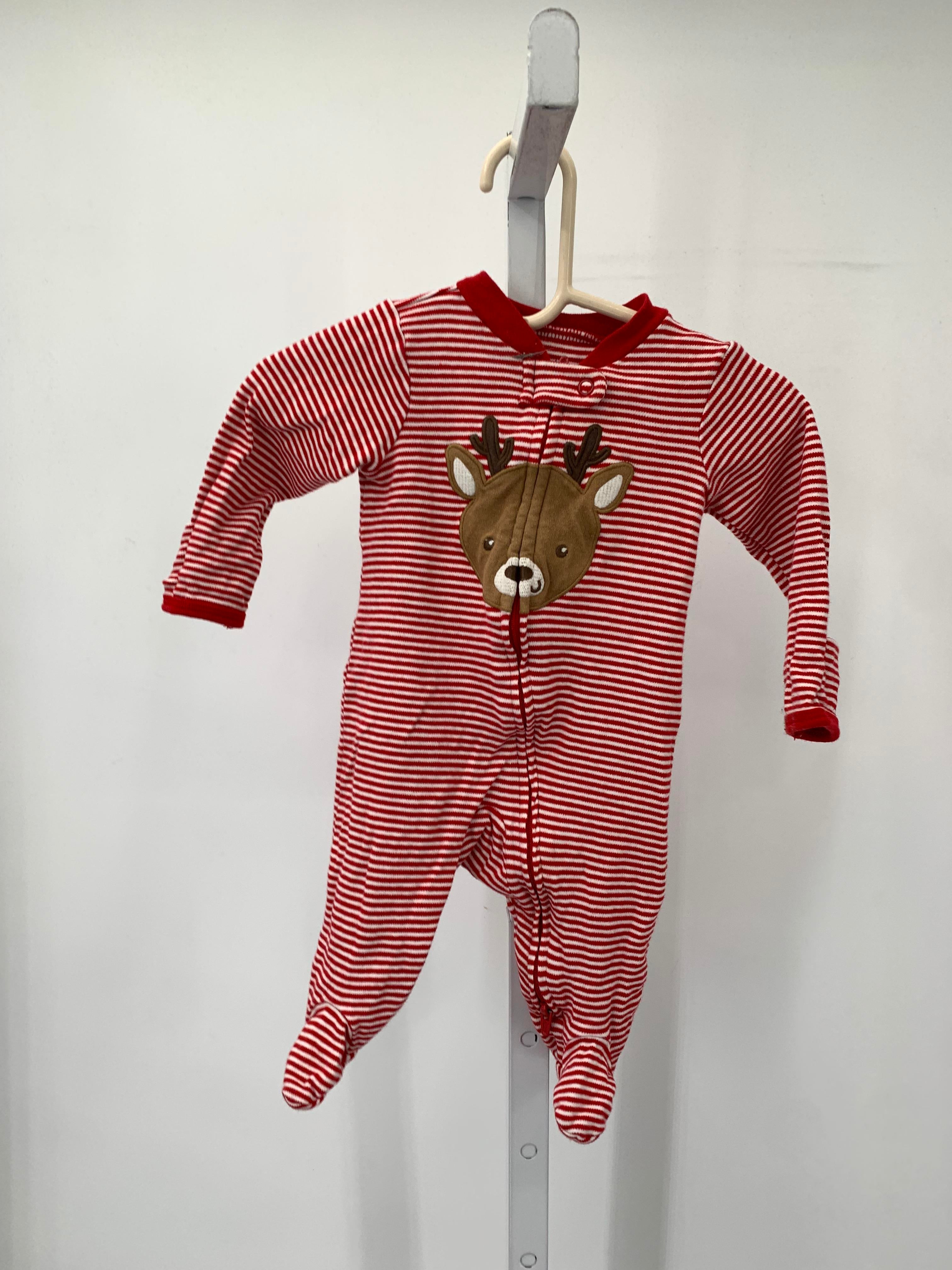 LONG SLV ROMPER REINDEER STRIPES