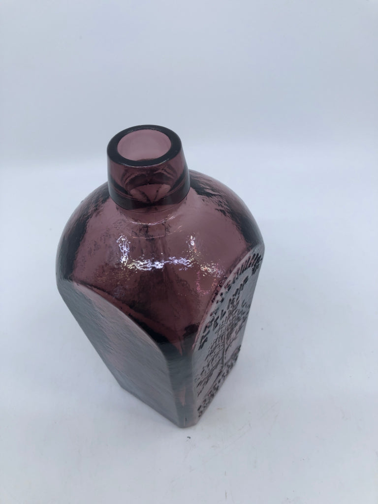 VTG SQUARE PURPLE ELIXIR EMPTY BOTTLE.