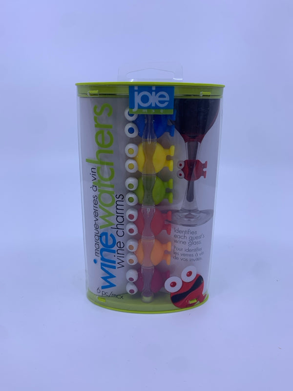 JOIE WINE WATCHER WINE CHARMS 6PC NEW IN BOX