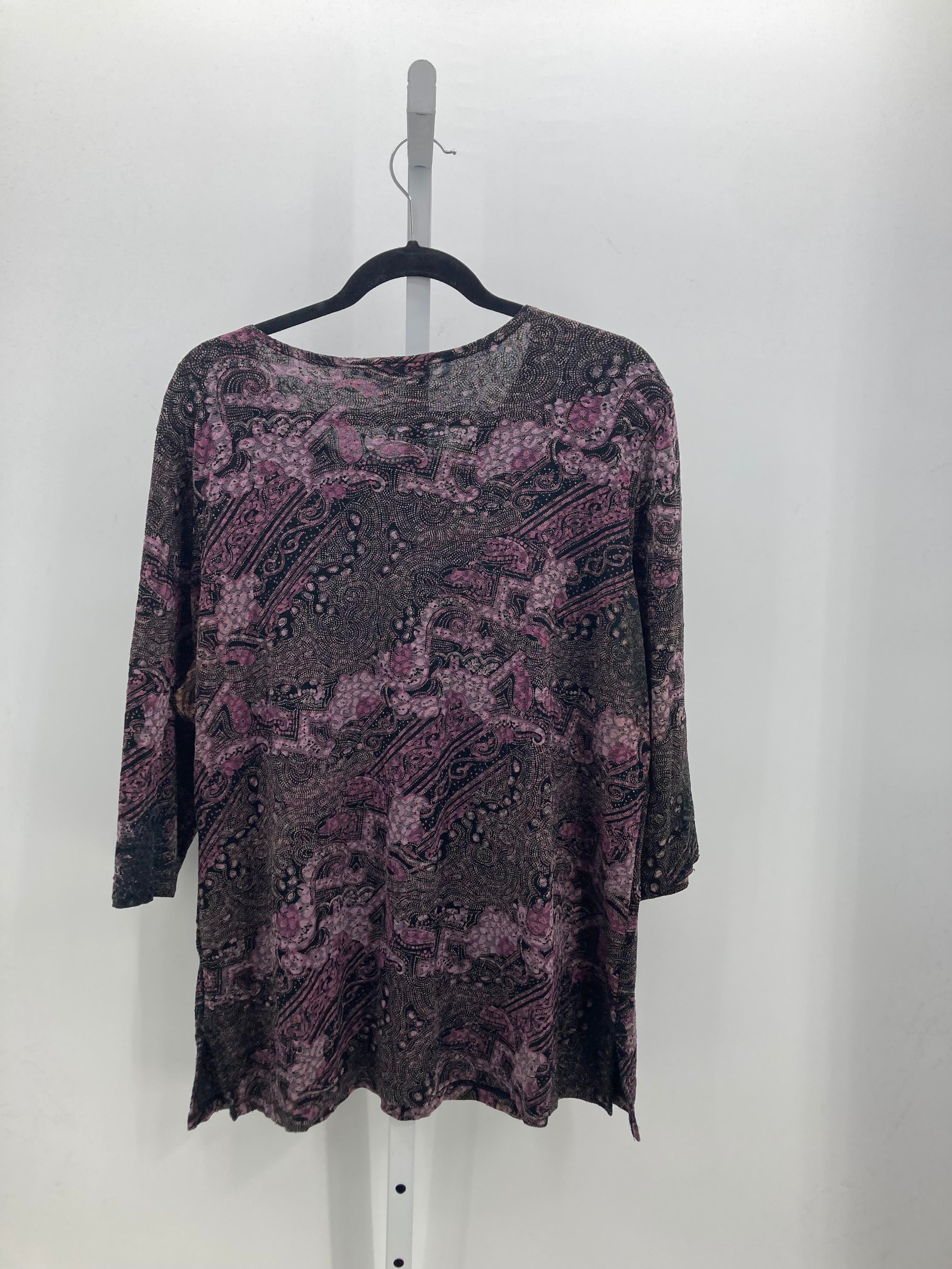 JM Collection Size 2X Womens 3/4 Sleeve Shirt