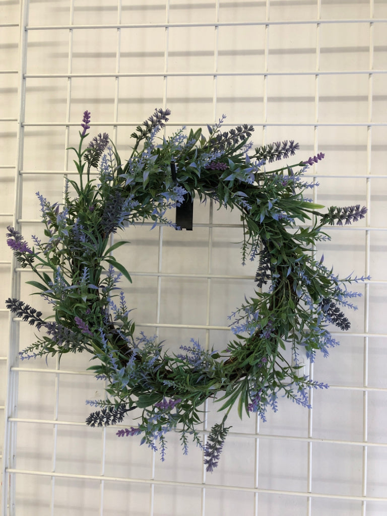 FAUX LAVENDER WREATH.