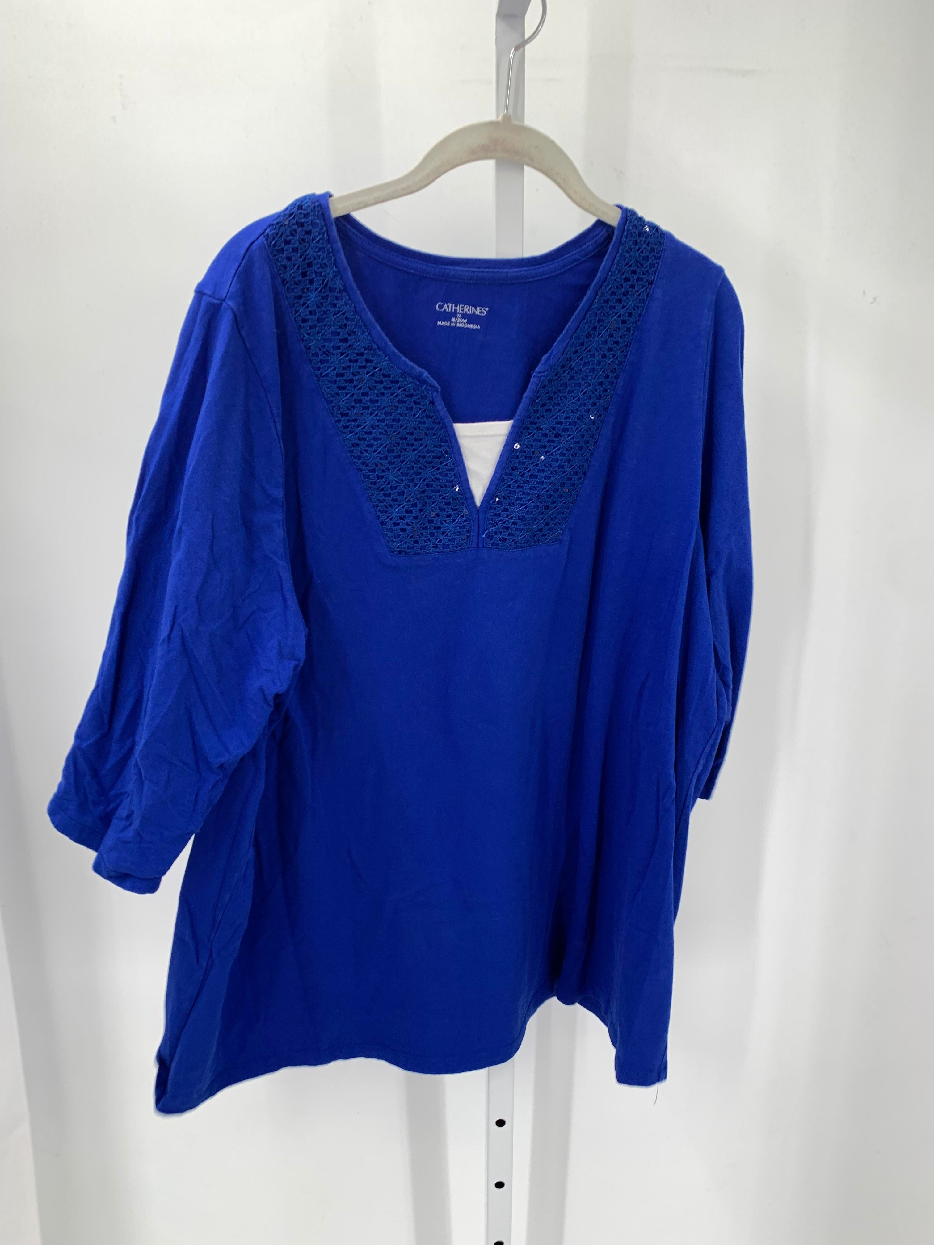 Catherine Size 1X Womens 3/4 Sleeve Shirt