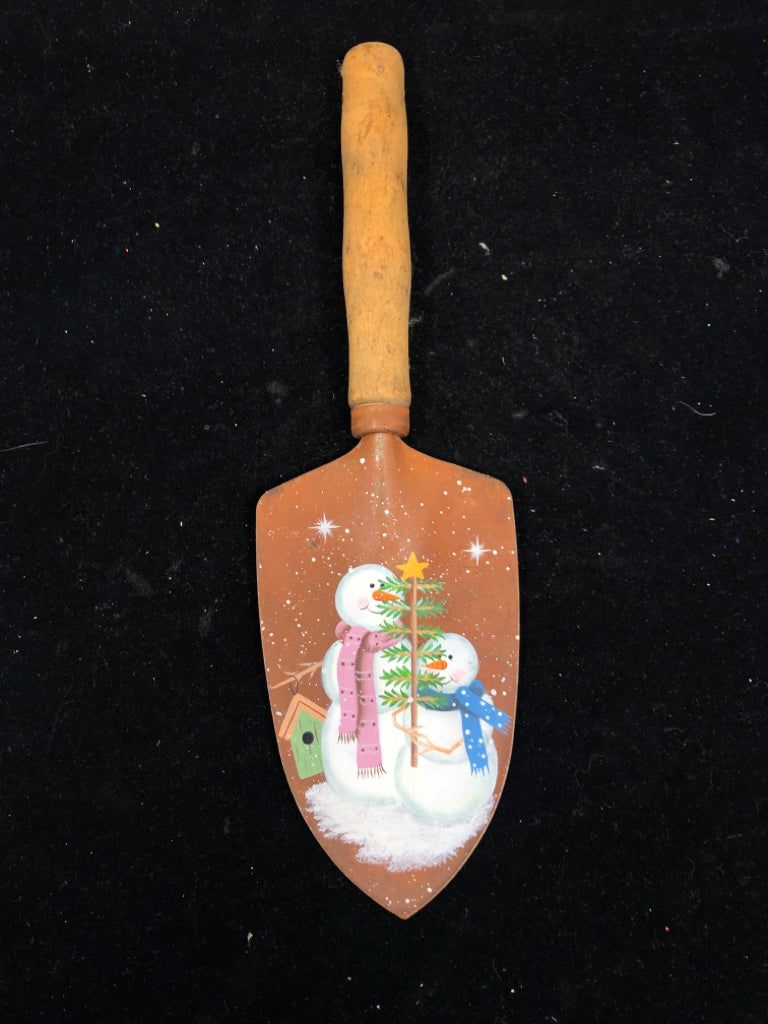 SNOWMAN PAINTED SHOVEL.