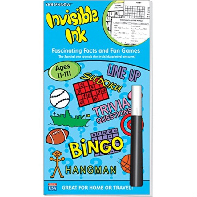 Yes & Know Ages 11 - 111 Invisible Ink Book & Pen Set -
