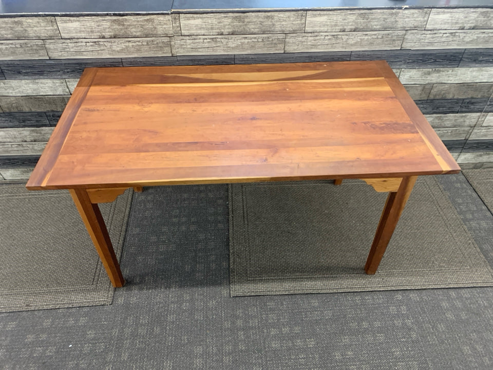 TWO TONED WOOD CRAFT/GAME TABLE.