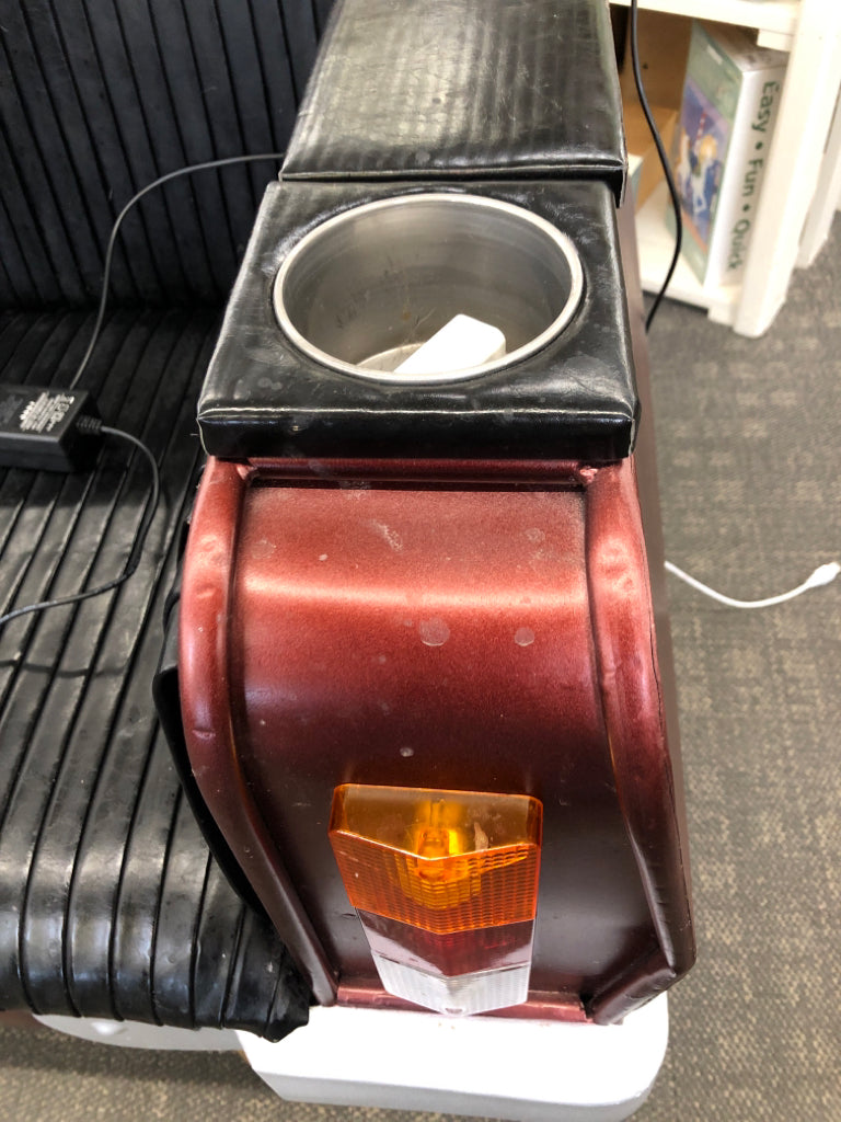 VTG STYLE CAR COUCH- LIGHTS & BLUETOOTH SPEAKER ON WOOD LEGS.