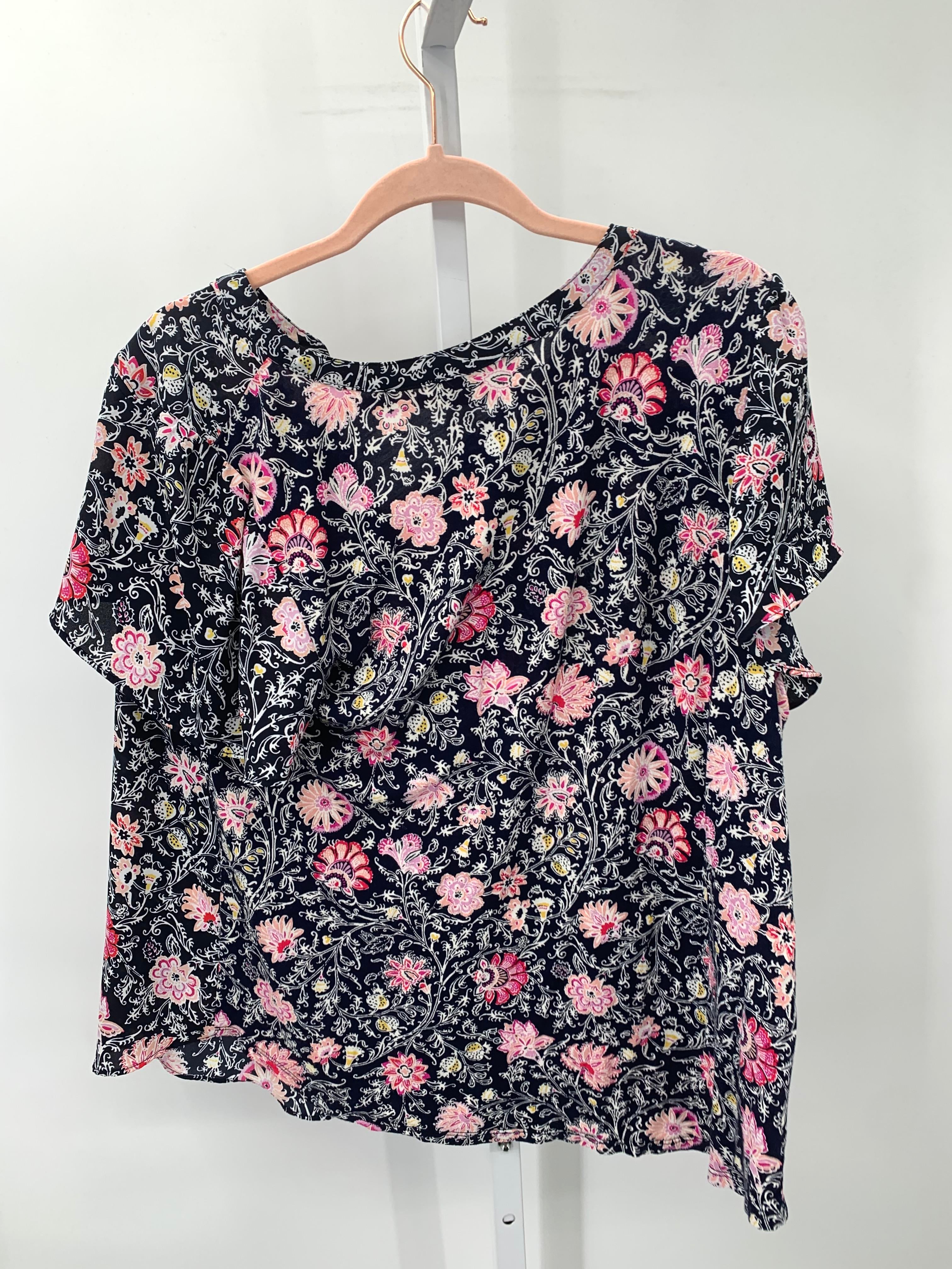 Loft Size Large Misses Short Sleeve Shirt