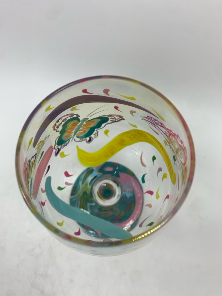 NIB LOLITA "SOCIAL BUTTERFLY" WINE GLASS.
