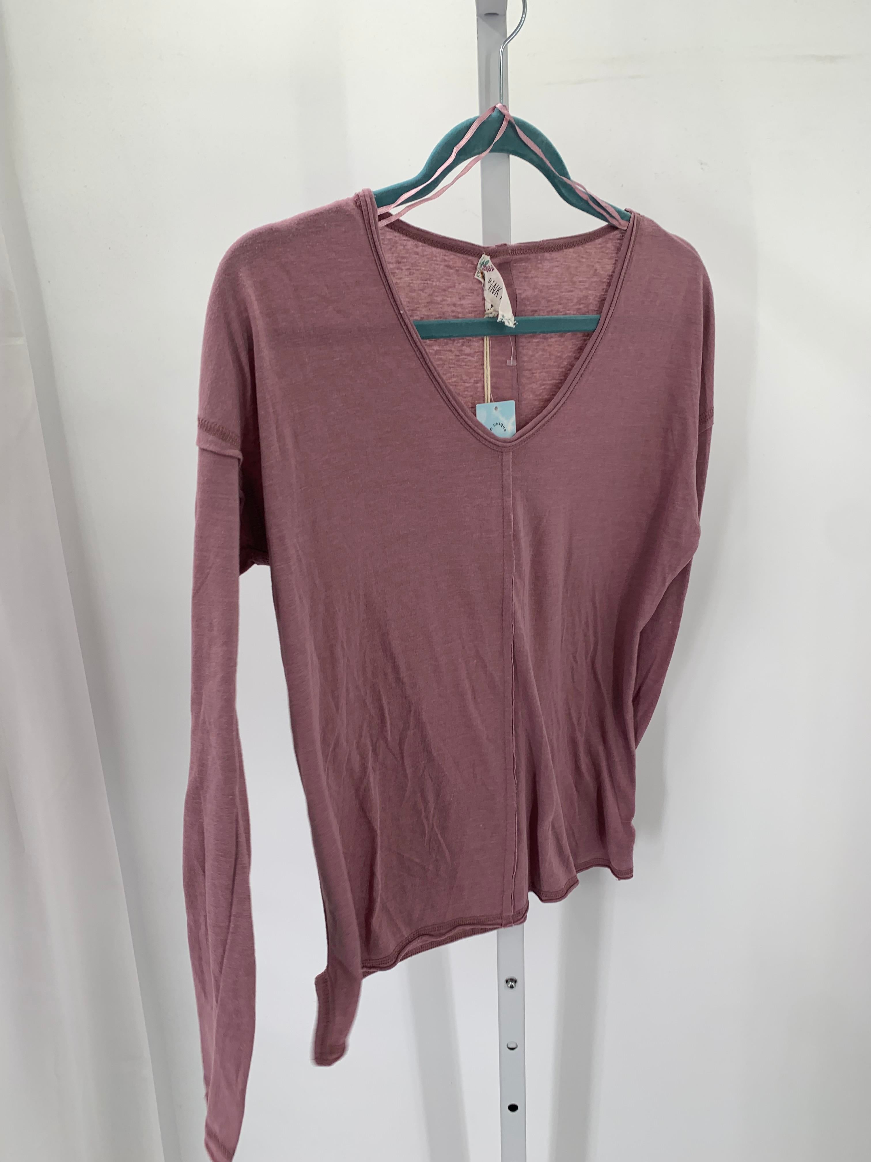 Pink Rose Size Small Juniors Long Sleeve Shirt