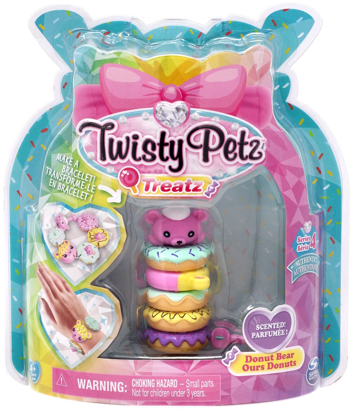 Twisty Petz Treatz  Donut Bear Scented Stackable Collectible Bracelet -