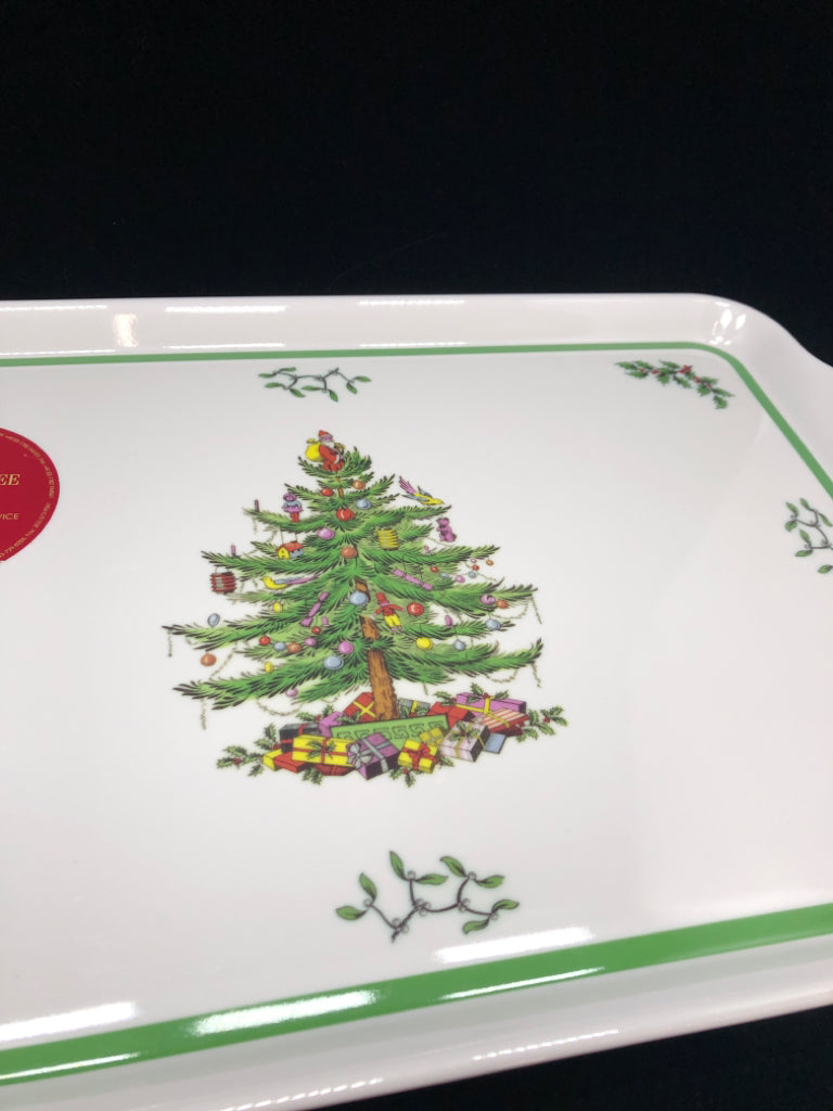SPODE MELAMINE CHRISTMAS TREE TRAY.