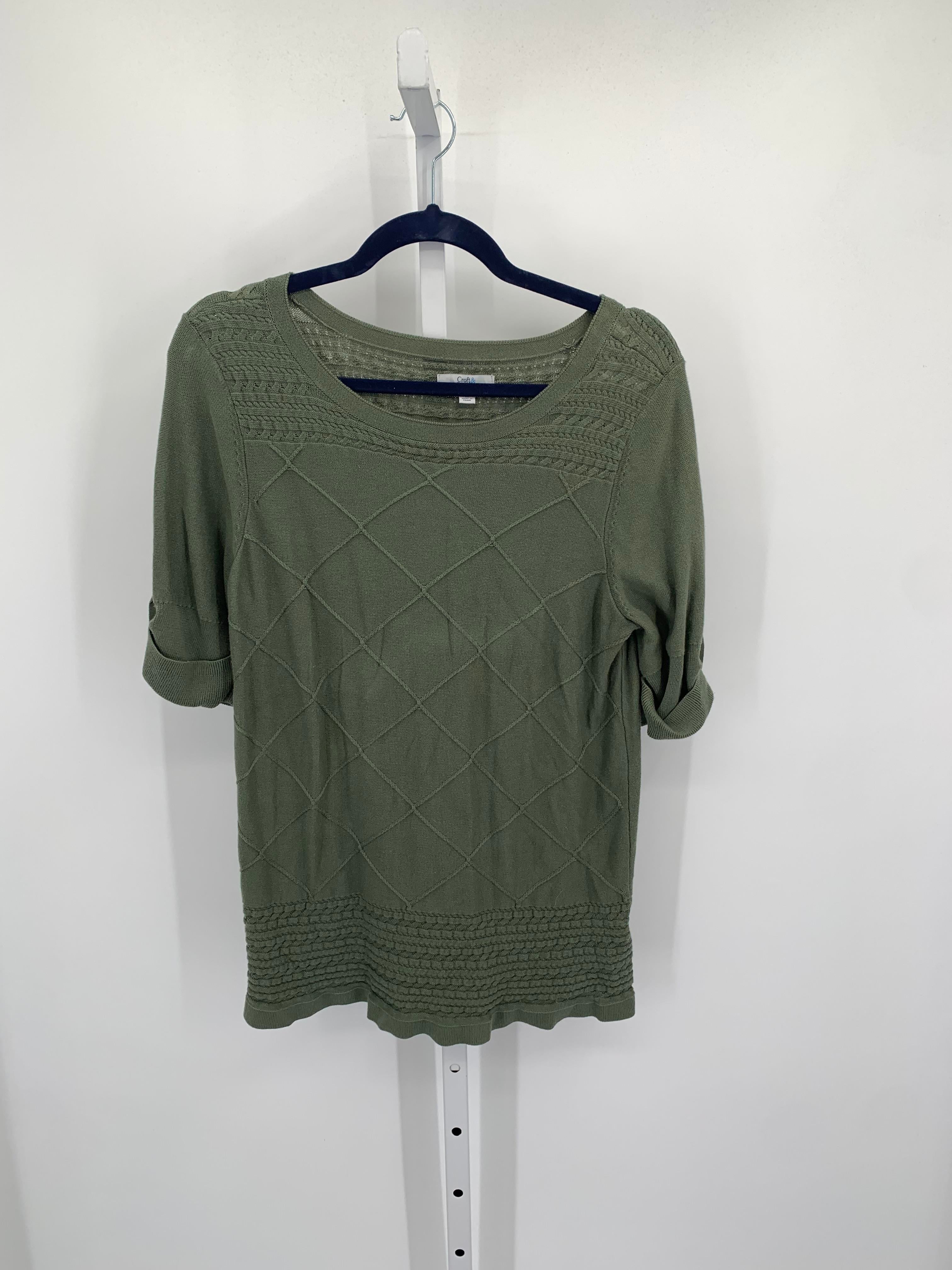 Croft & Barrow Size Medium Misses Short Slv Sweater