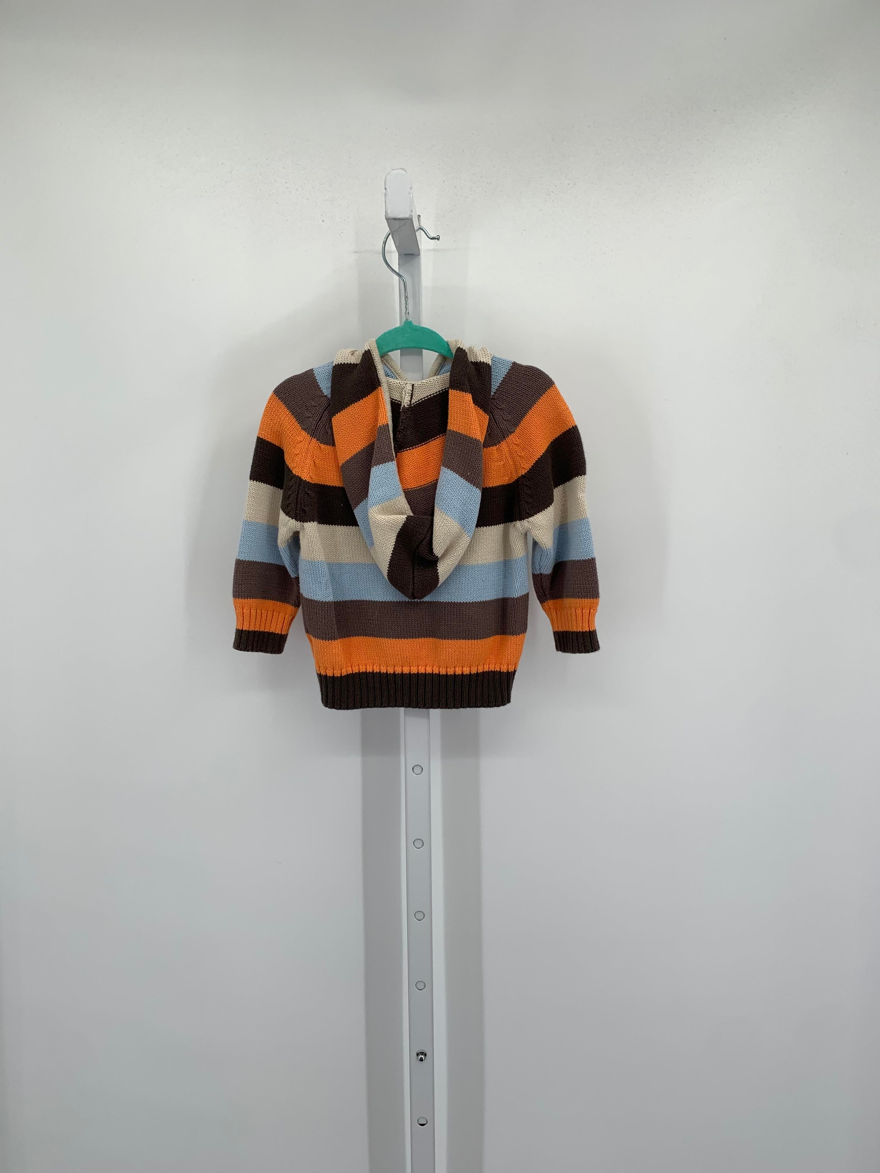 STRIPES HOODED ZIP KNIT