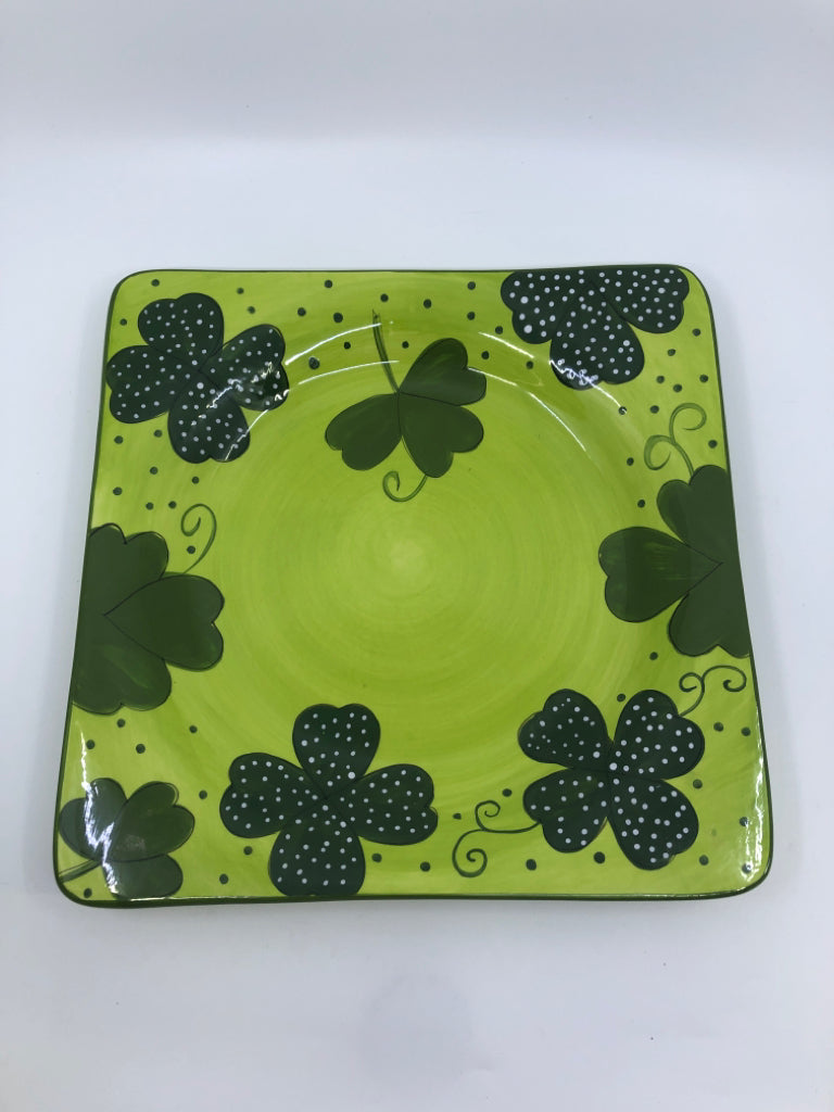 GATES WARE GREEN CLOVER TRAY.