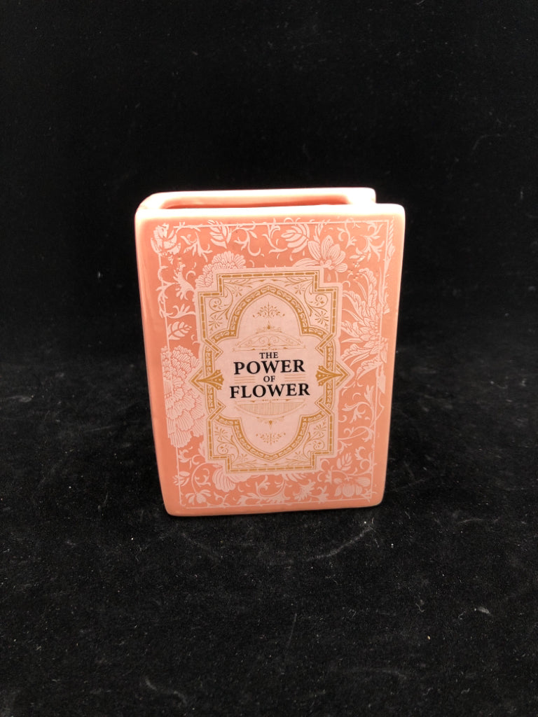 PINK "POWER OF FLOWER" BOOK VASE.