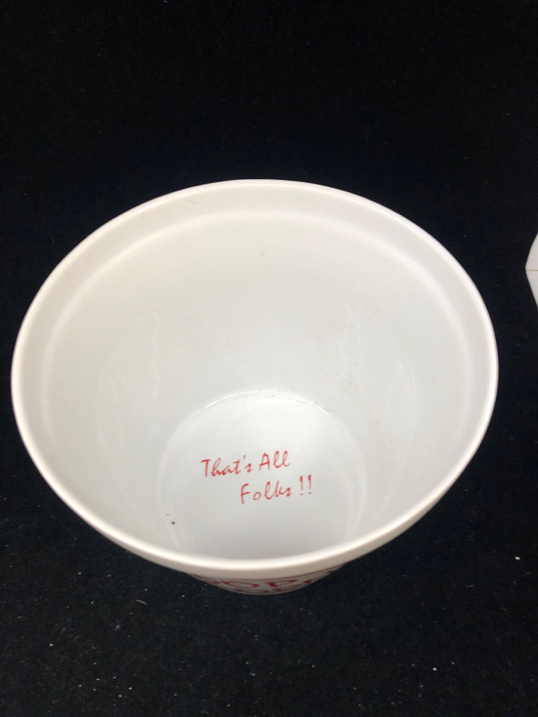 CERAMIC POPCORN BOWL.
