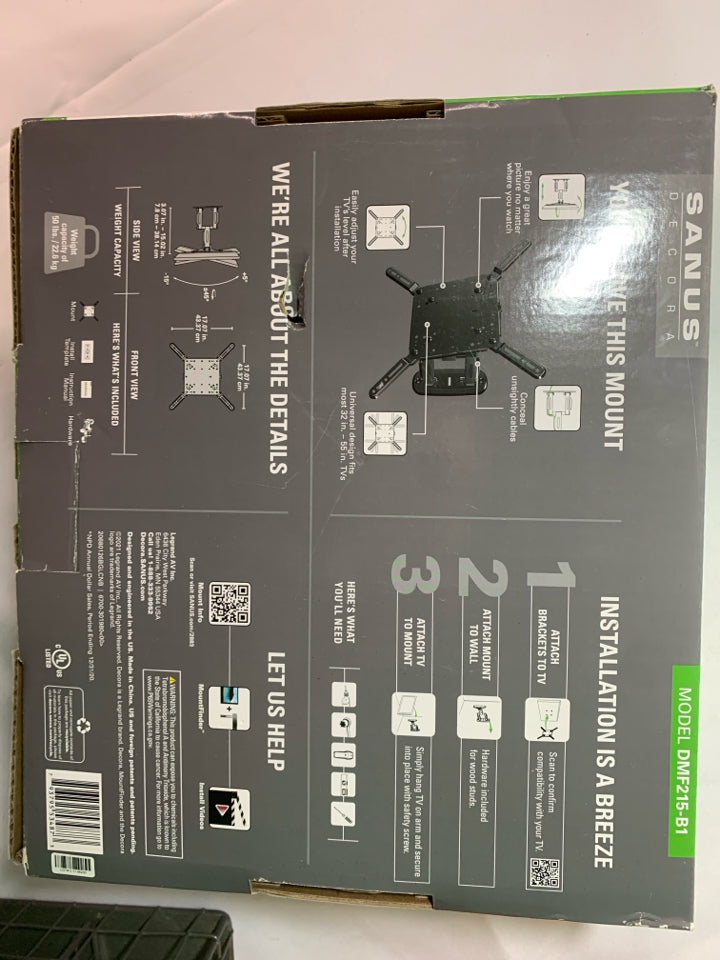 NIB FULL MOTION TV WALL MOUNT 32"-55".