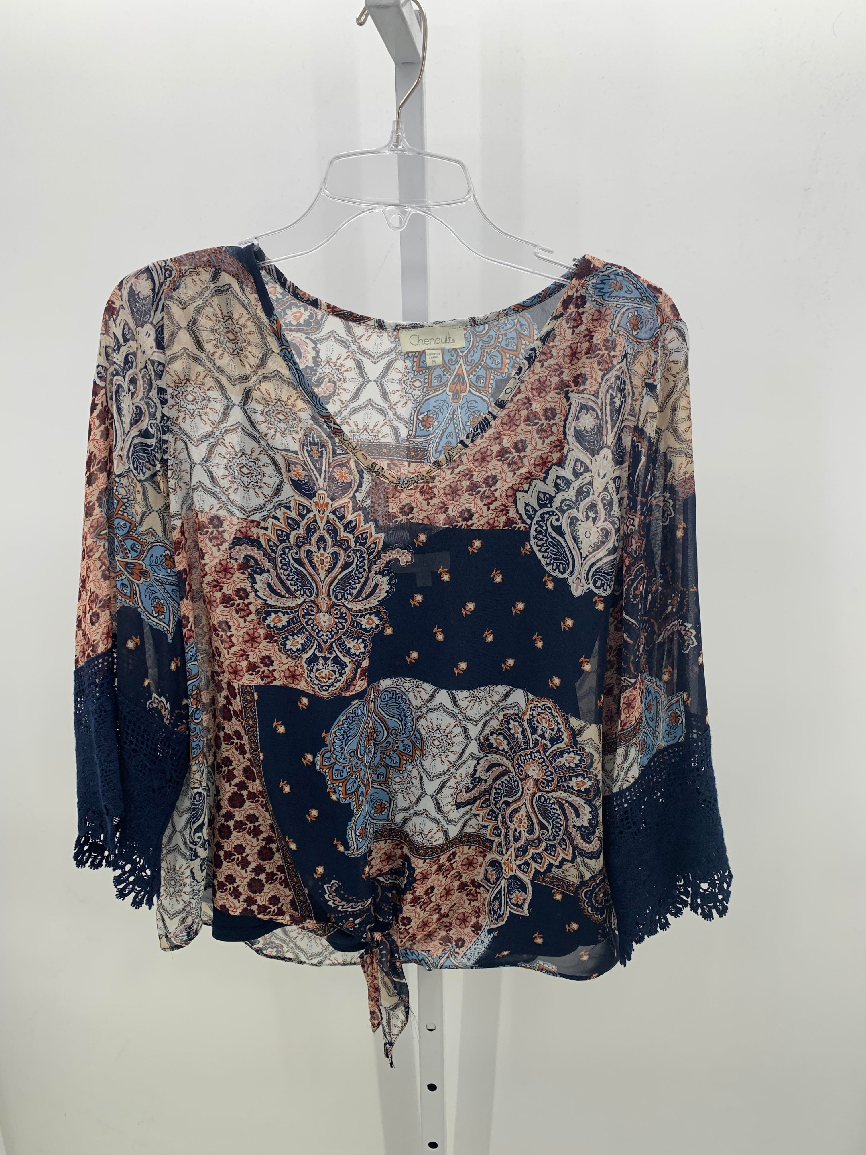 Chenault Size Medium Misses 3/4 Sleeve Shirt