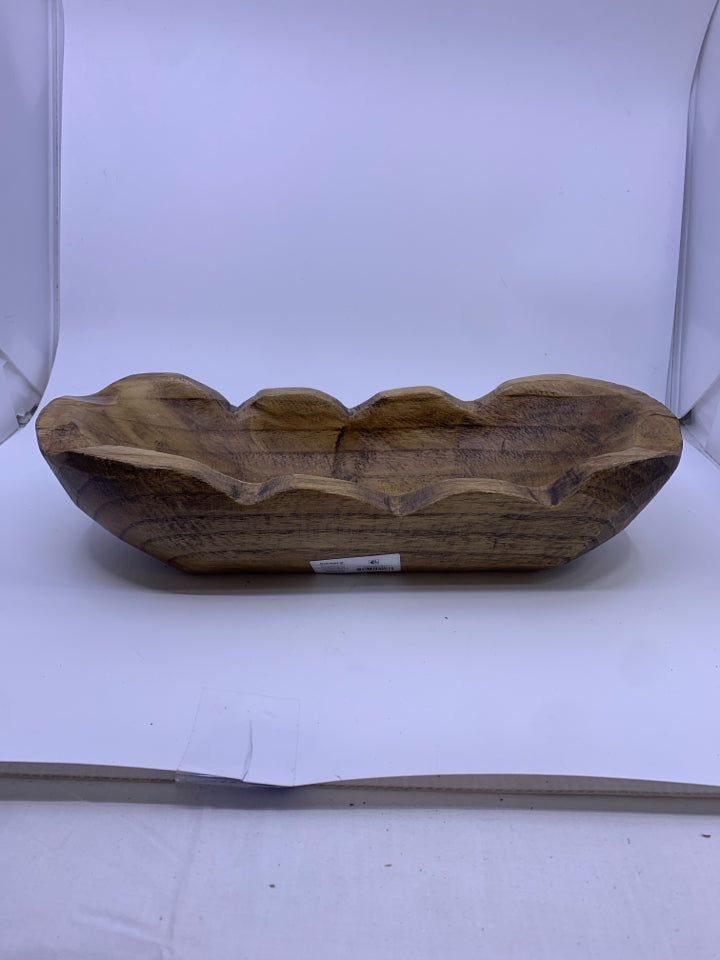OVAL WOOD CENTERPIECE BOWL W/ SCALLOP EDGE WALMART.