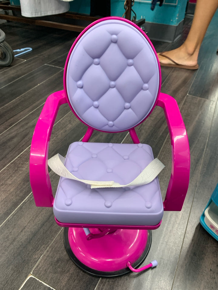 American Girl Doll Blue Hair Caddy & Chair Set