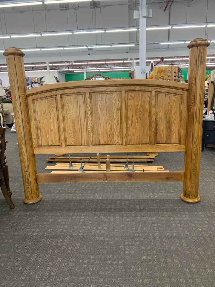 SOLID WOOD HEAVY BLONDE KING SIZE BED FRAME.