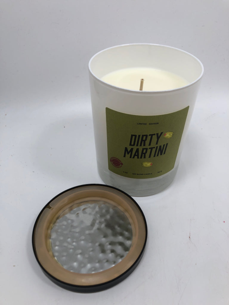 NEW DIRTY MARTINI SCENTED SOY BLEND CANDLE.