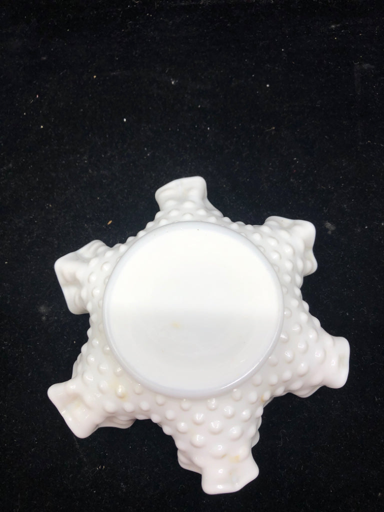 VTG MILK GLASS HOBBNAILED ASH TRAY.