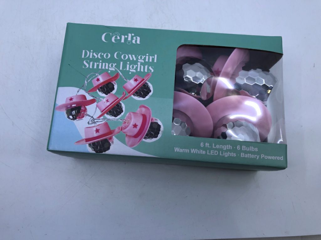 NIB PINK DISCO COWGIRL STRING LIGHTS