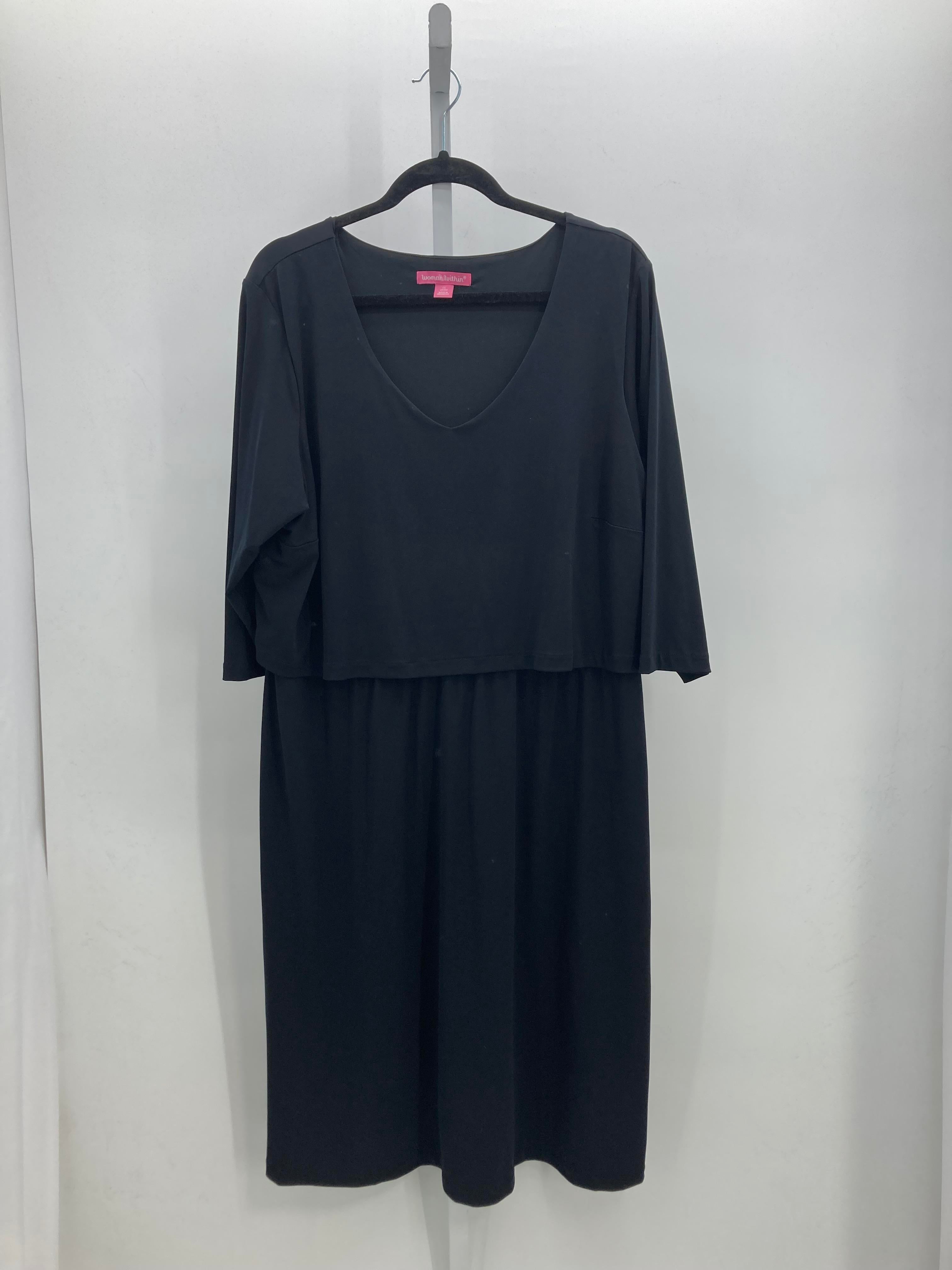 Woman Within Size 1X Womens 3/4 Sleeve Dress