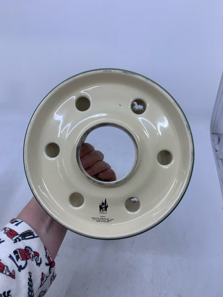 WINNIE THE POOH CANDLE SHADE W/ ALL CHARACTERS PIERCED MAPLE LEAVES.