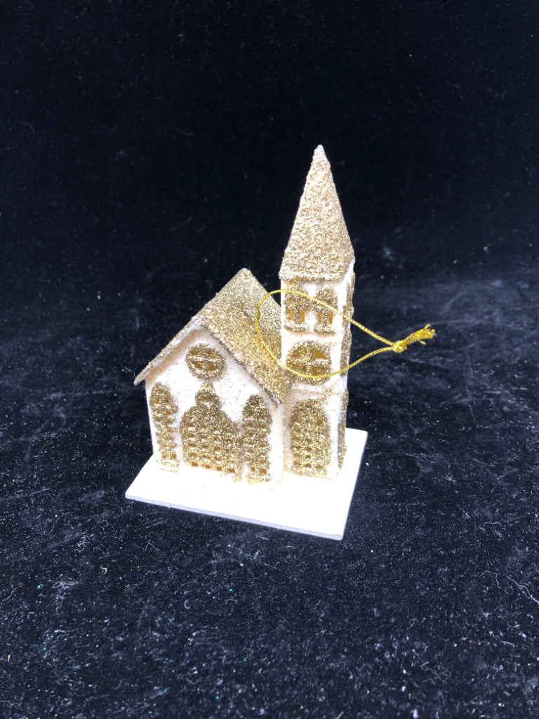 GLITTER CHURCH ORNAMENT.