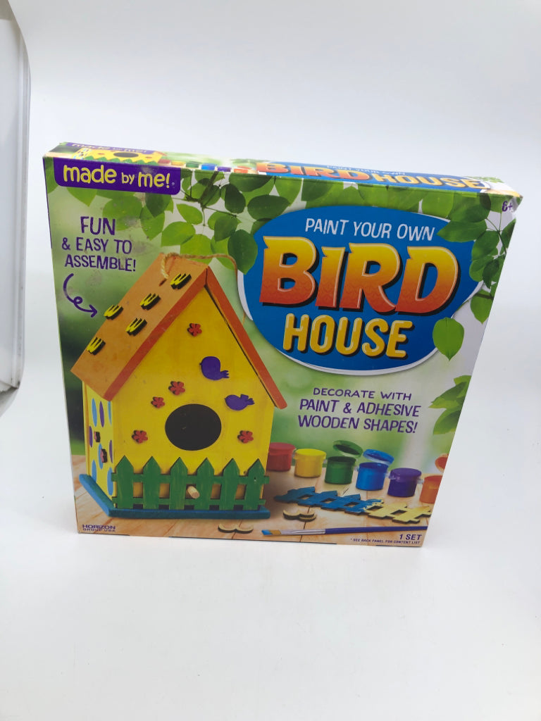 NIB PAINT YOUR OWN BIRD HOUSE.