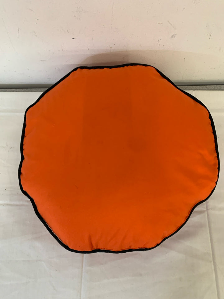 ORANGE STOP SIGN PILLOW.