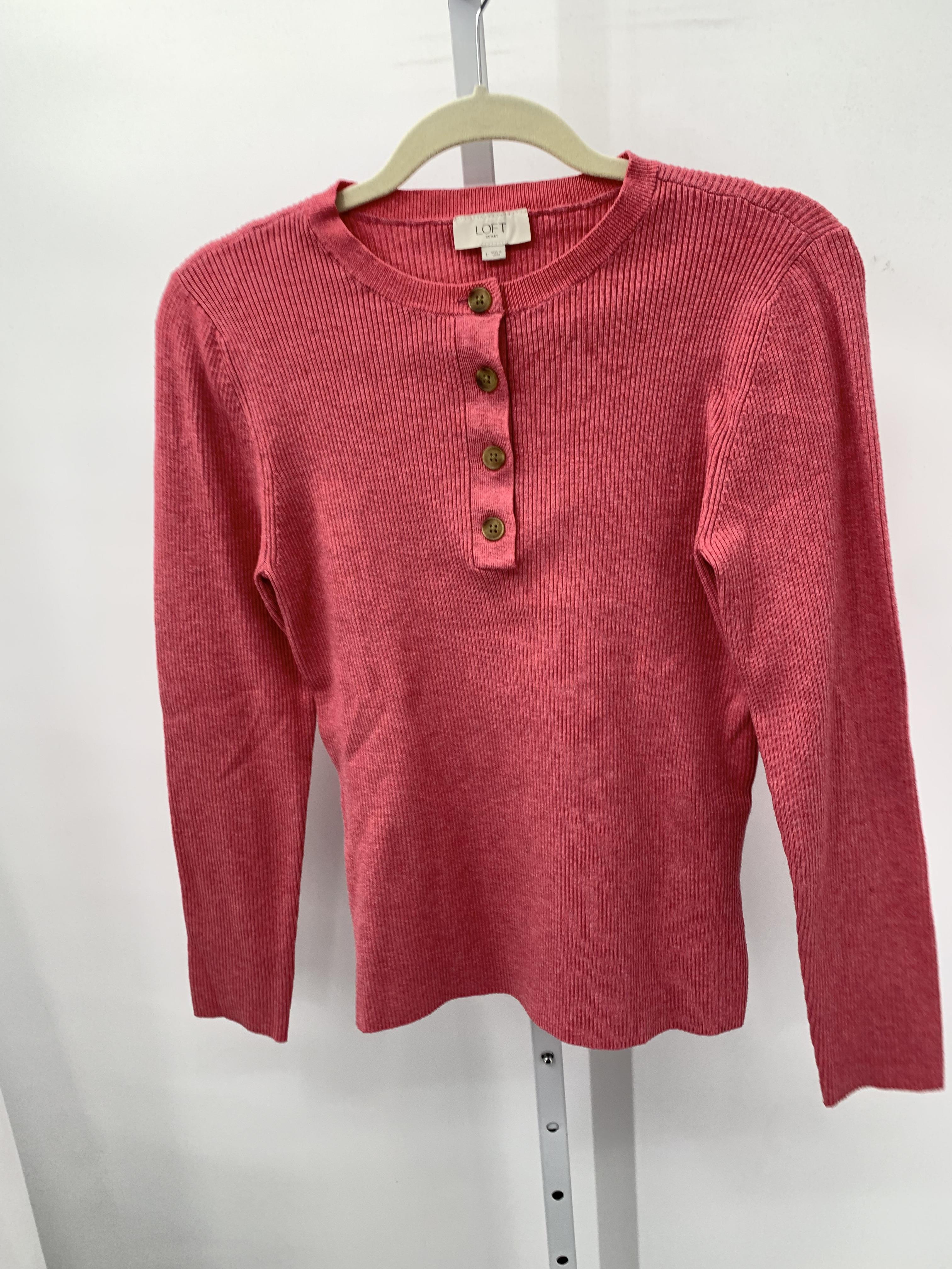 Loft Size Large Misses Long Slv Sweater