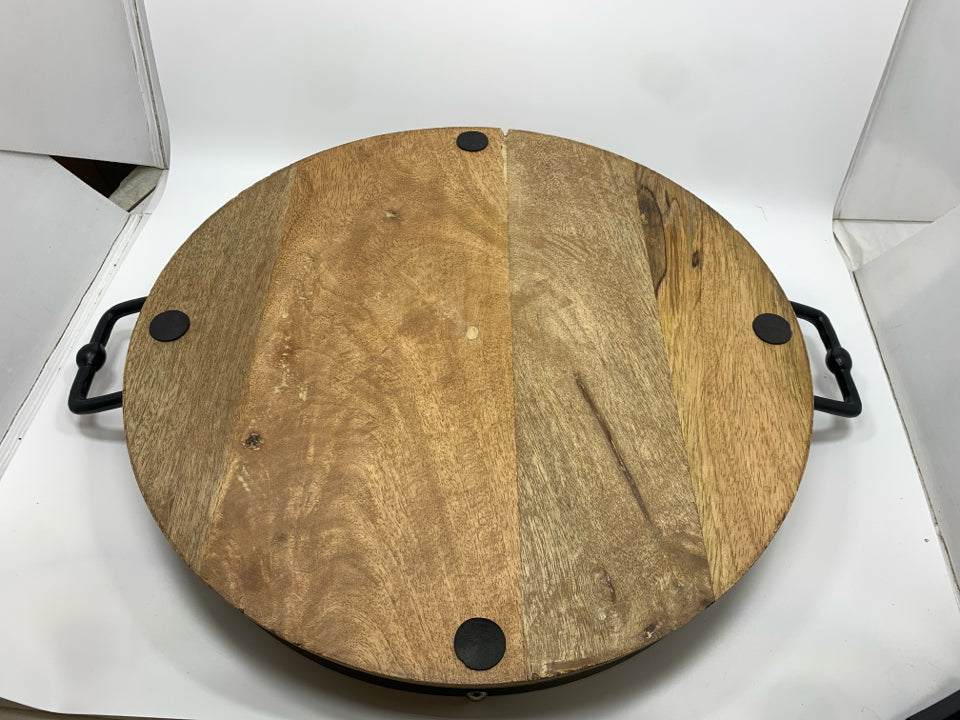 WOODEN BARREL TRAY.