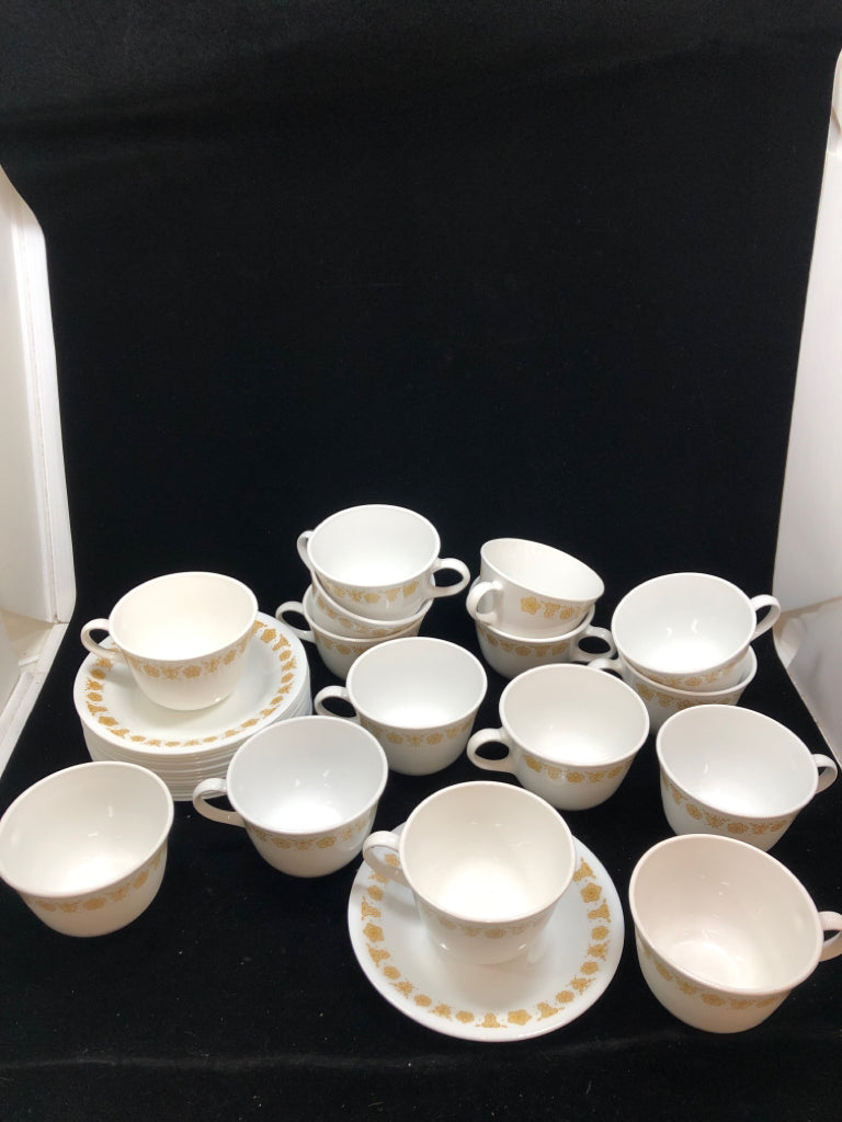 30PC YELLOW FLOWER CUP + SAUCER SET- SVC 15.
