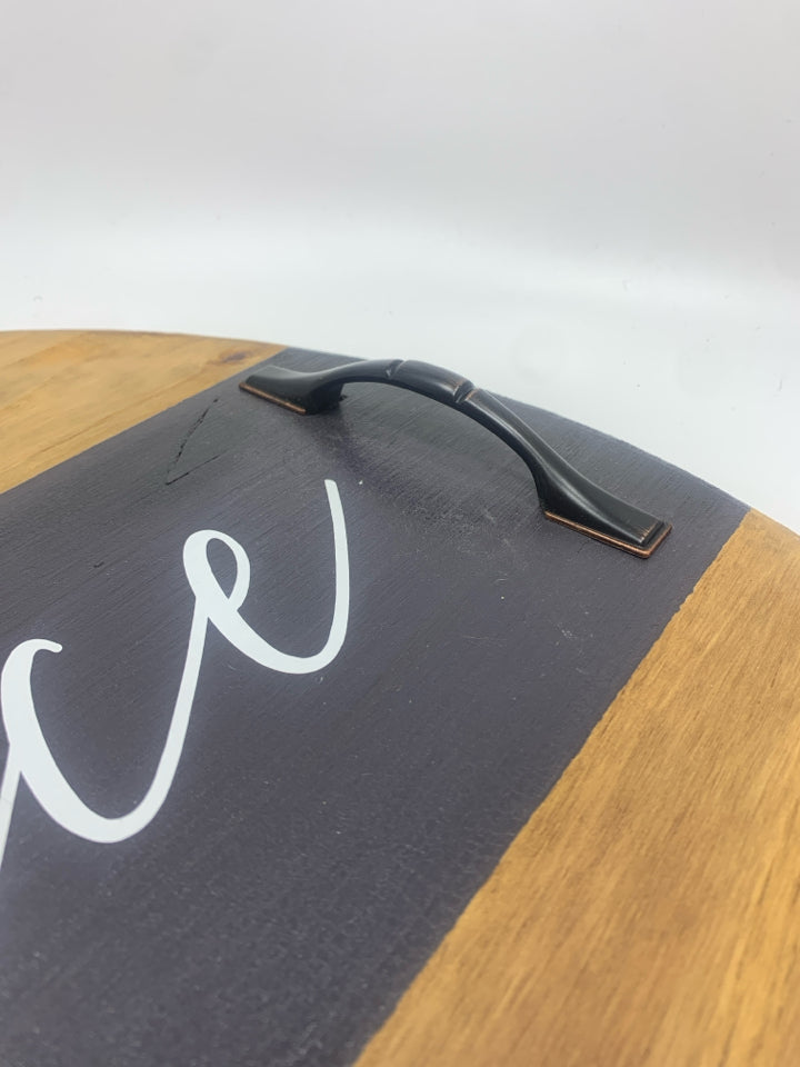 2-TONED WOODEN "GRACE" TRAY.