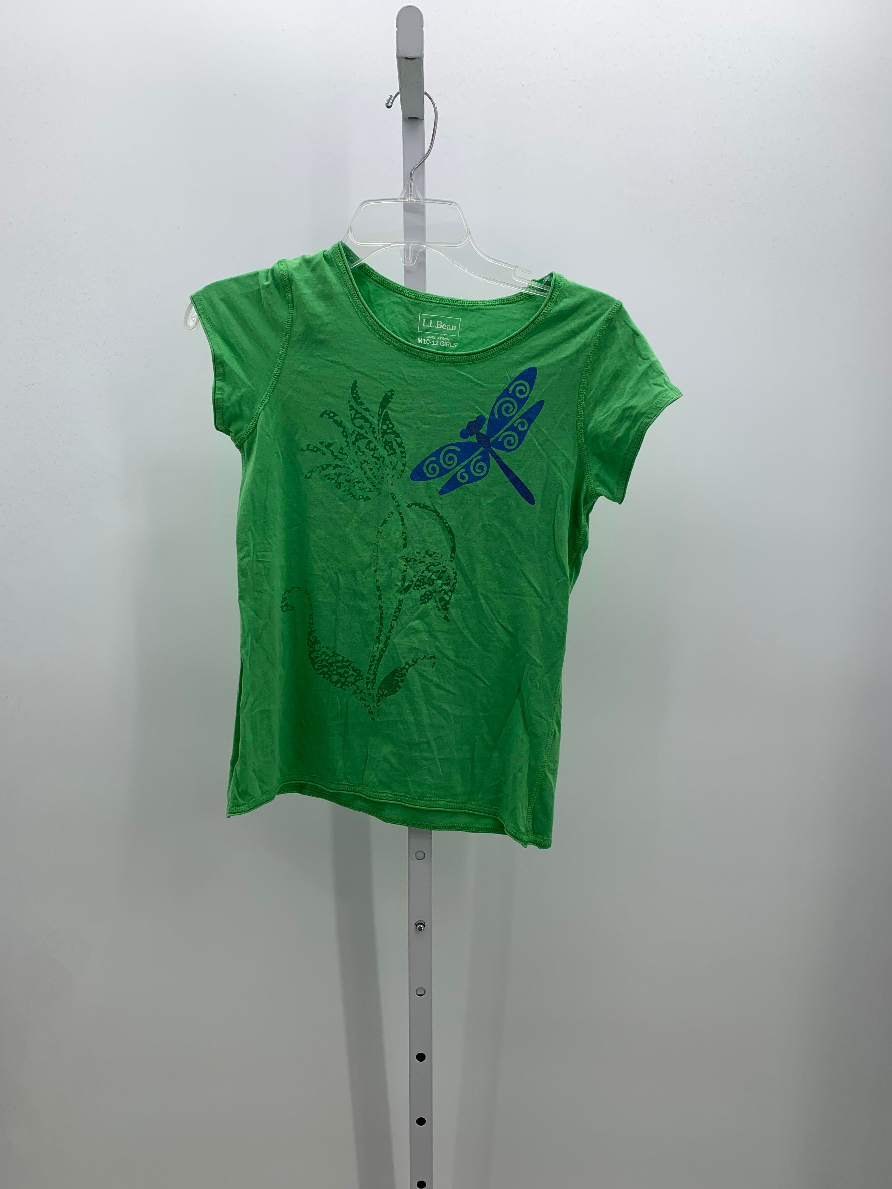 LL Bean Size 10-12 Girls Short Sleeve Shirt