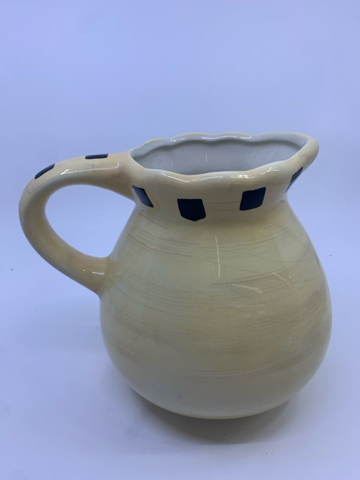 PITCHER YELLOW FRUIT BOWL BLUE BIRD.