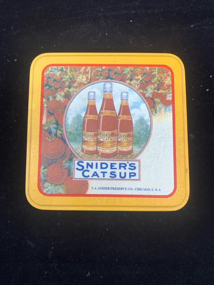 VTG SNIDERS CATSUP TIN.