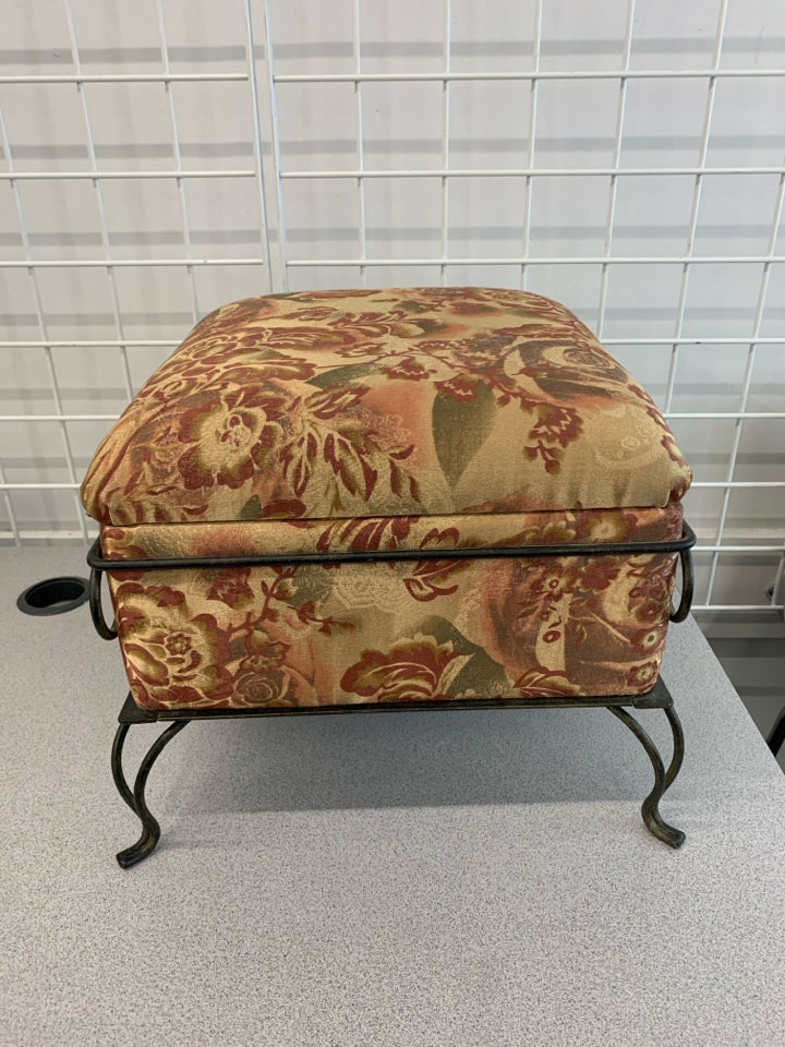 FOOT REST W/ STORAGE FLORAL DESIGN.
