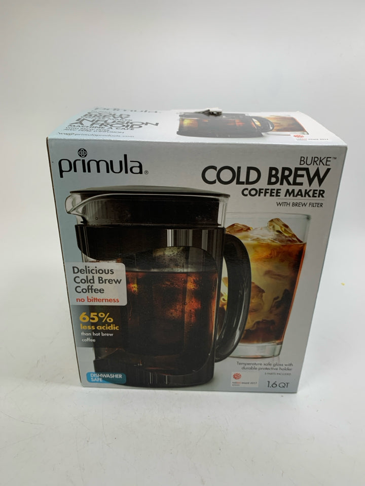 NIB PRIMULA COLD BREW COFFEE MAKER.