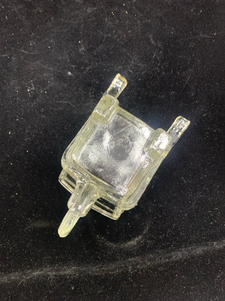 VTG GLASS WHEELBARROW CANDY DISH.
