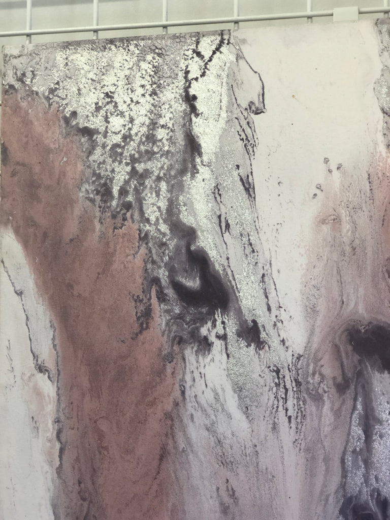 PINK, BLACK MARBLE PRINT CANVAS.
