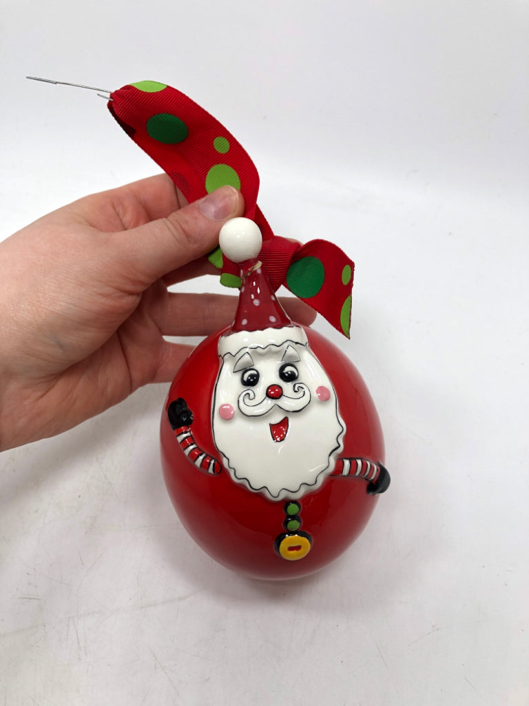 DEAR SANTA ALL I WANT FOR CHRISTMAS RED SANTA ORNAMENT.