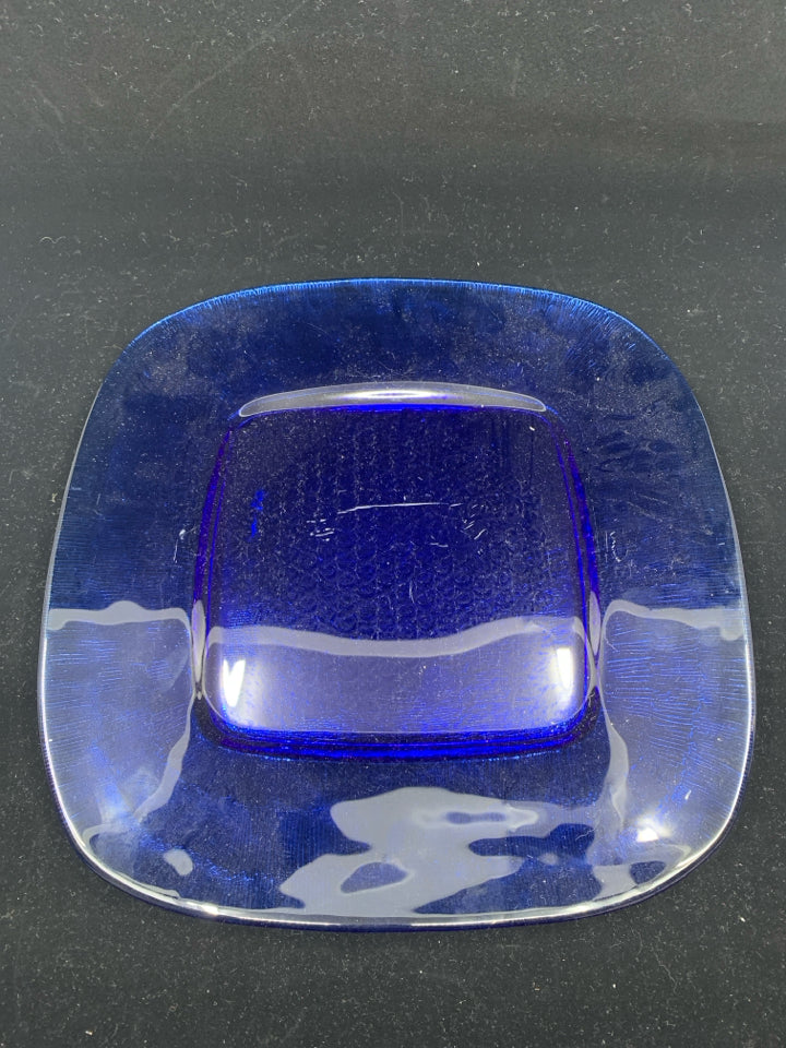 COBALT BLUE SQUARE PLATTER.