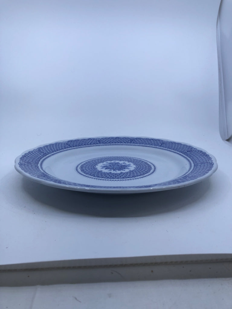 VTG WHITE W/ BLUE DESIGNS SERVING PLATTER KINGSTONE.