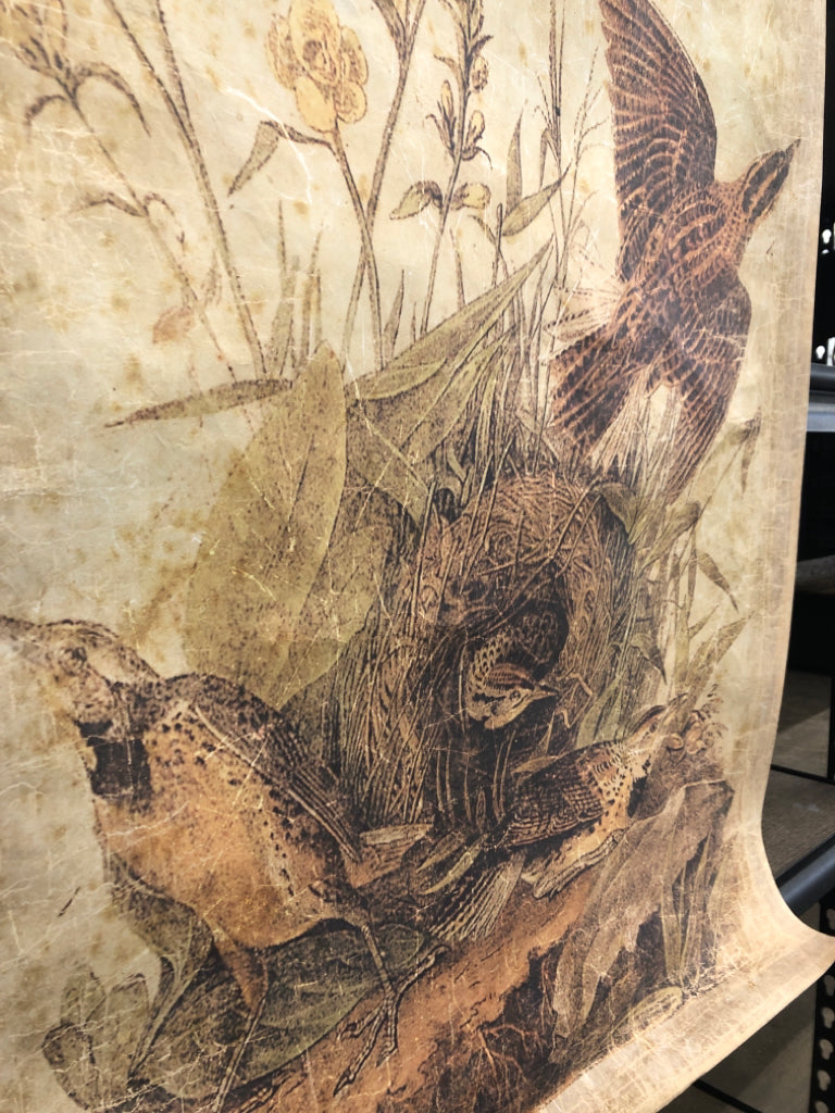 BIRDS IN NEST PAPER ART PRINT.