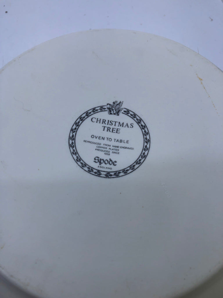 SPODE CHRISTMAS TREE OVEN TO TABLE COVERED SERVER/ BAKER.